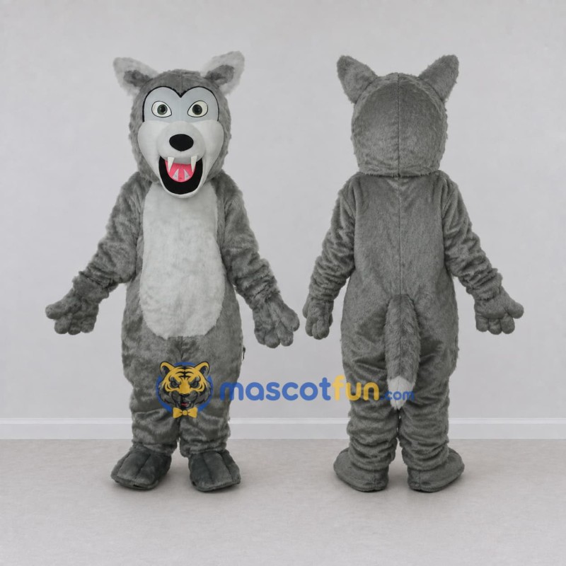 Custom Gray and White Wolf Mascot Costume Adult Full Body Suit for Wildlife Events Custom Gray and White Wolf Mascot Costume Adult Full Body Suit for Wildlife Events