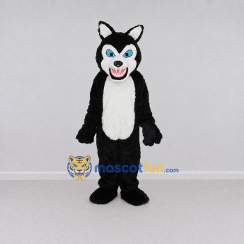 Custom Black and White Wolf Mascot Costume Adult Full Body Suit for Halloween Events Custom Black and White Wolf Mascot Costume Adult Full Body Suit for Halloween Events