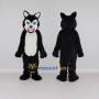 Custom Black and White Wolf Mascot Costume Adult Full Body Suit for Halloween Events