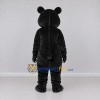 Custom Black and Cream Bear with Bow Tie Mascot Costume Adult Full Body Suit for School Events Custom Black and Cream Bear with Bow Tie Mascot Costume Adult Full Body Suit for School Events