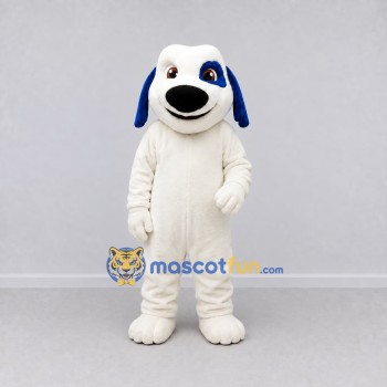 Custom White and Blue Dog Mascot Costume Adult Full Body Suit for School Events Custom White and Blue Dog Mascot Costume Adult Full Body Suit for School Events