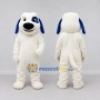 Custom White and Blue Dog Mascot Costume Adult Full Body Suit for School Events