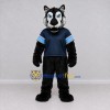 Custom Black and Navy Blue Wolf in Sportswear Mascot Costume Adult Full Body Suit for Sports Events Custom Black and Navy Blue Wolf in Sportswear Mascot Costume Adult Full Body Suit for Sports Events