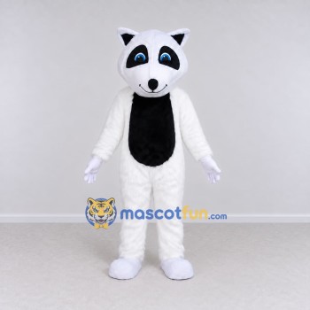 Custom White and Black Raccoon Mascot Costume Adult Full Body Suit for Wildlife Events Custom White and Black Raccoon Mascot Costume Adult Full Body Suit for Wildlife Events
