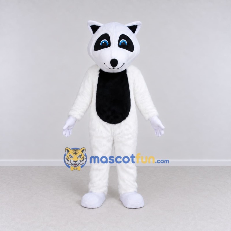 Custom White and Black Raccoon Mascot Costume Adult Full Body Suit for Wildlife Events Custom White and Black Raccoon Mascot Costume Adult Full Body Suit for Wildlife Events