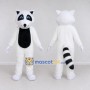 Custom White and Black Raccoon Mascot Costume Adult Full Body Suit for Wildlife Events