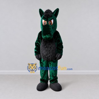 Custom Green and Black Horse Mascot Costume Adult Full Body Suit for School Events