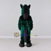 Custom Green and Black Horse Mascot Costume Adult Full Body Suit for School Events Custom Green and Black Horse Mascot Costume Adult Full Body Suit for School Events