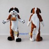 Custom Brown and White Saint Bernard Dog Mascot Costume Adult Full Body Suit for Pet Events Custom Brown and White Saint Bernard Dog Mascot Costume Adult Full Body Suit for Pet Events