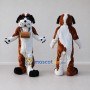 Custom Brown and White Saint Bernard Dog Mascot Costume Adult Full Body Suit for Pet Events