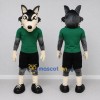 Custom Gray and Green Wolf in Sportswear Mascot Costume Adult Full Body Suit for Sports Events Custom Gray and Green Wolf in Sportswear Mascot Costume Adult Full Body Suit for Sports Events