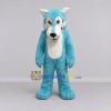 Custom Turquoise and White Wolf Mascot Costume Adult Full Body Suit for School Events Custom Turquoise and White Wolf Mascot Costume Adult Full Body Suit for School Events