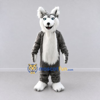 Custom Gray and White Wolf Mascot Costume Adult Full Body Suit for Wildlife Events Custom Gray and White Wolf Mascot Costume Adult Full Body Suit for Wildlife Events