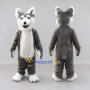 Custom Gray and White Wolf Mascot Costume Adult Full Body Suit for Wildlife Events