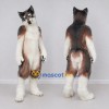 Custom Brown Gray and White Wolf Mascot Costume Adult Full Body Suit for Wildlife Events