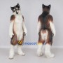 Custom Brown Gray and White Wolf Mascot Costume Adult Full Body Suit for Wildlife Events