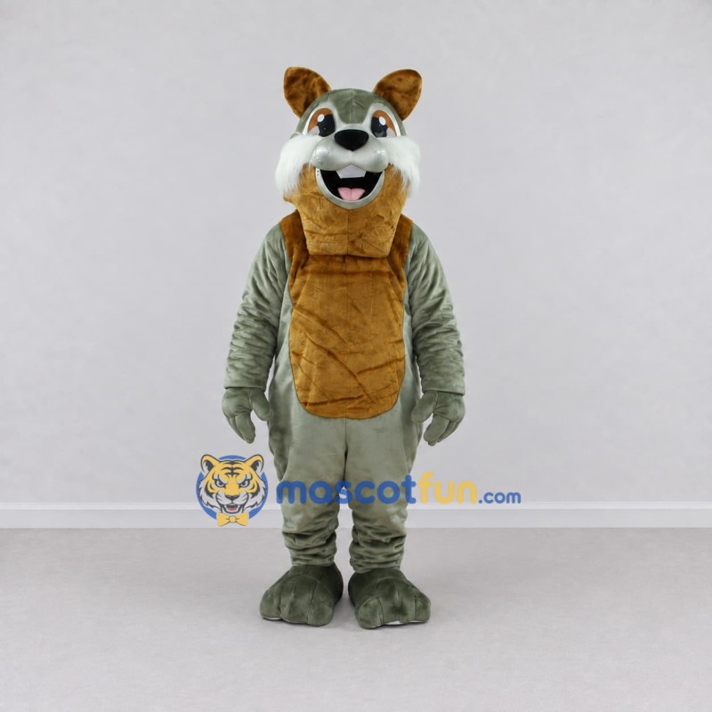 Custom Gray Green and Brown Squirrel Mascot Costume Adult Full Body Suit for Wildlife Events Custom Gray Green and Brown Squirrel Mascot Costume Adult Full Body Suit for Wildlife Events