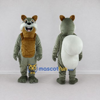 Custom Gray Green and Brown Squirrel Mascot Costume Adult Full Body Suit for Wildlife Events