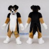 Custom Black Brown and White Dog Mascot Costume Adult Full Body Suit for Pet Events Custom Black Brown and White Dog Mascot Costume Adult Full Body Suit for Pet Events