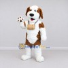 Custom White and Brown Saint Bernard Dog Mascot Costume Adult Full Body Suit for Pet Events Custom White and Brown Saint Bernard Dog Mascot Costume Adult Full Body Suit for Pet Events