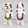 Custom White and Brown Saint Bernard Dog Mascot Costume Adult Full Body Suit for Pet Events Custom White and Brown Saint Bernard Dog Mascot Costume Adult Full Body Suit for Pet Events