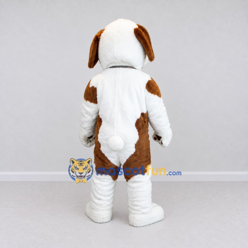 Custom White and Brown Saint Bernard Dog Mascot Costume Adult Full Body Suit for Pet Events Custom White and Brown Saint Bernard Dog Mascot Costume Adult Full Body Suit for Pet Events