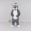 Custom Gray and White Canine Character Mascot Costume Adult Full Body Suit for School Events Custom Gray and White Canine Character Mascot Costume Adult Full Body Suit for School Events
