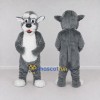 Custom Gray and White Canine Character Mascot Costume Adult Full Body Suit for School Events Custom Gray and White Canine Character Mascot Costume Adult Full Body Suit for School Events