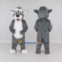 Custom Gray and White Canine Character Mascot Costume Adult Full Body Suit for School Events