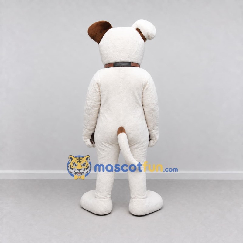 Custom White and Brown Dog Mascot Costume Adult Full Body Suit for Pet Events Custom White and Brown Dog Mascot Costume Adult Full Body Suit for Pet Events