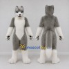 Custom Gray and White Husky Dog Mascot Costume Adult Full Body Suit for Pet Events Custom Gray and White Husky Dog Mascot Costume Adult Full Body Suit for Pet Events