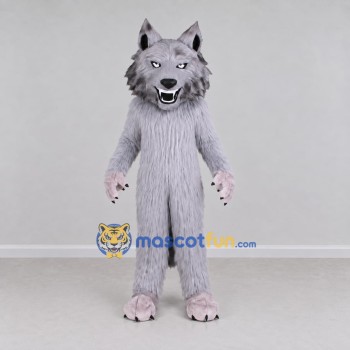 Custom Light Gray Wolf Mascot Costume Adult Full Body Suit for Wildlife Events Custom Light Gray Wolf Mascot Costume Adult Full Body Suit for Wildlife Events