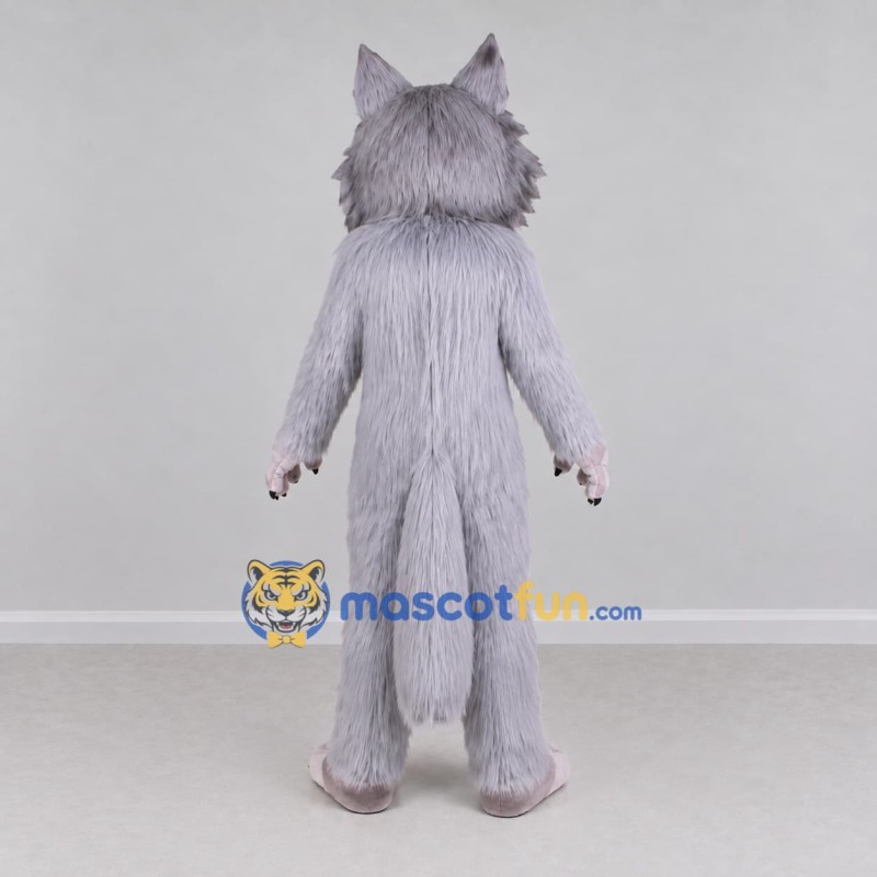 Custom Light Gray Wolf Mascot Costume Adult Full Body Suit for Wildlife Events Custom Light Gray Wolf Mascot Costume Adult Full Body Suit for Wildlife Events