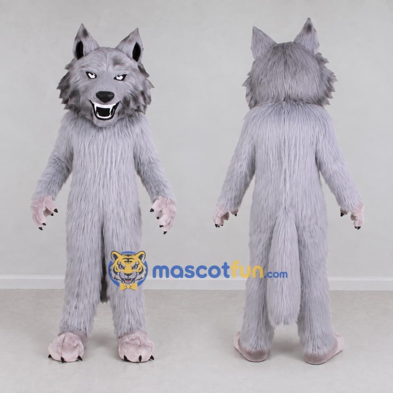 Custom Light Gray Wolf Mascot Costume Adult Full Body Suit for Wildlife Events Custom Light Gray Wolf Mascot Costume Adult Full Body Suit for Wildlife Events