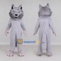 Custom Light Gray Wolf Mascot Costume Adult Full Body Suit for Wildlife Events