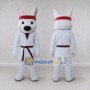 Custom White and Red Dog Martial Artist Mascot Costume Adult Full Body Suit for Martial Arts Events