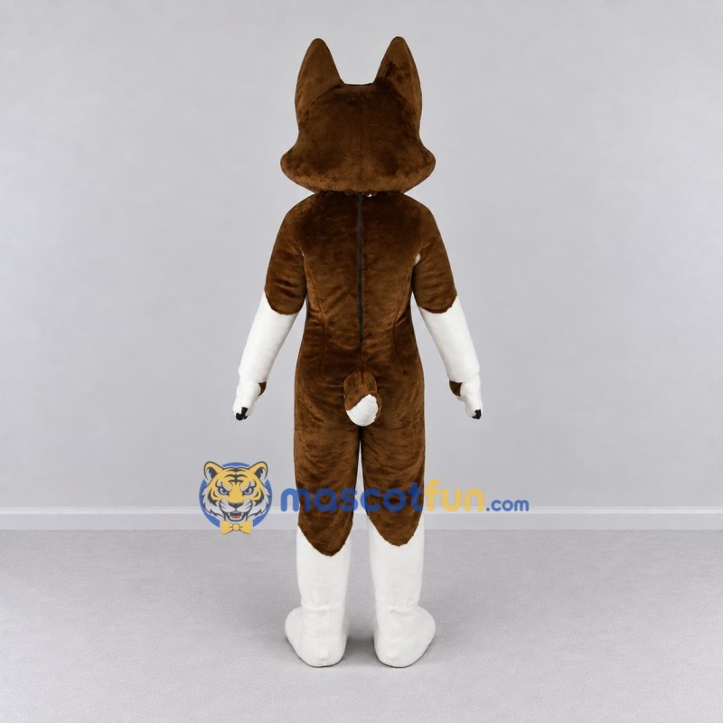 Custom Brown and White Husky Dog Mascot Costume Adult Full Body Suit for Pet Events Custom Brown and White Husky Dog Mascot Costume Adult Full Body Suit for Pet Events