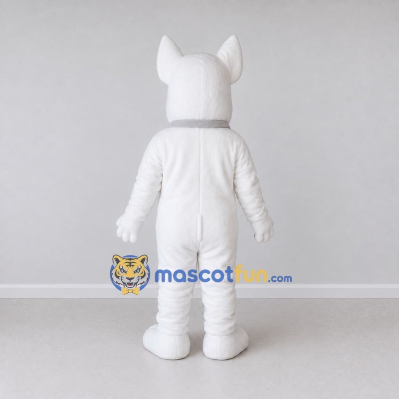 Custom White and Tan Bull Terrier Dog Mascot Costume Adult Full Body Suit for Pet Events Custom White and Tan Bull Terrier Dog Mascot Costume Adult Full Body Suit for Pet Events