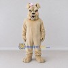 Custom Tan and Pink Bulldog with Hair Bow Mascot Costume Adult Full Body Suit for Pet Events Custom Tan and Pink Bulldog with Hair Bow Mascot Costume Adult Full Body Suit for Pet Events