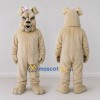 Custom Tan and Pink Bulldog with Hair Bow Mascot Costume Adult Full Body Suit for Pet Events Custom Tan and Pink Bulldog with Hair Bow Mascot Costume Adult Full Body Suit for Pet Events