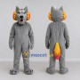 Custom Gray and Orange Wolf Mascot Costume Adult Full Body Suit for School Events