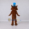Custom Brown and Blue Cat in Top Hat Mascot Costume Adult Full Body Suit for Themed Parties Custom Brown and Blue Cat in Top Hat Mascot Costume Adult Full Body Suit for Themed Parties