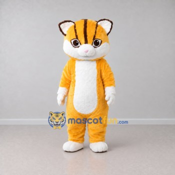 Custom Orange and White Tabby Cat Mascot Costume Adult Full Body Suit for Pet Events