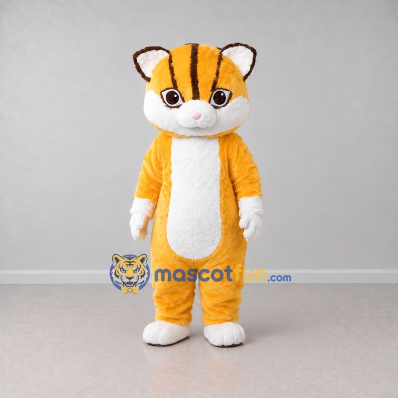 Custom Orange and White Tabby Cat Mascot Costume Adult Full Body Suit for Pet Events Custom Orange and White Tabby Cat Mascot Costume Adult Full Body Suit for Pet Events