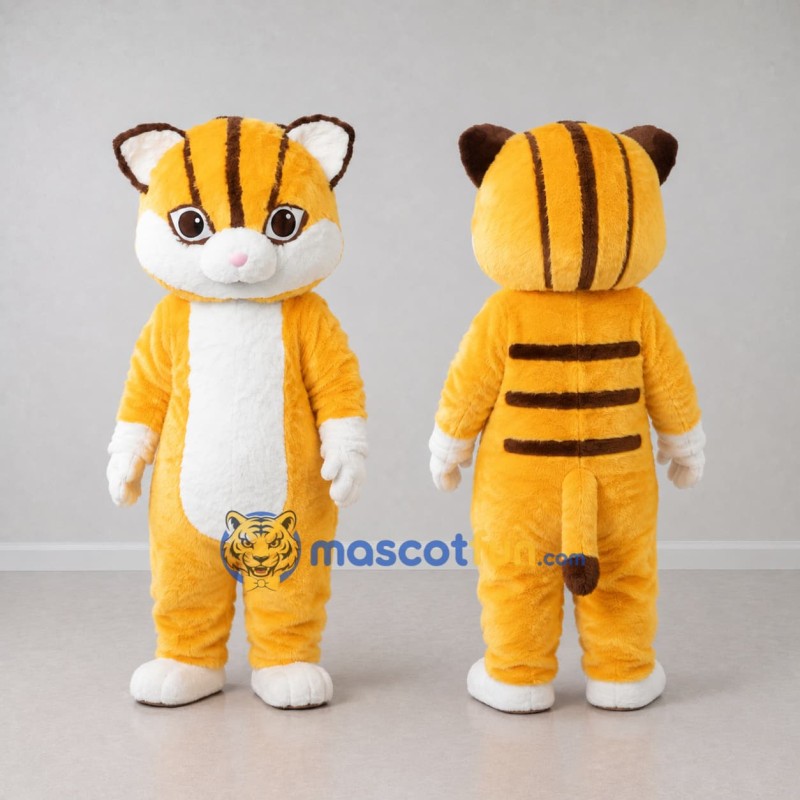 Custom Orange and White Tabby Cat Mascot Costume Adult Full Body Suit for Pet Events Custom Orange and White Tabby Cat Mascot Costume Adult Full Body Suit for Pet Events