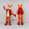 Custom Orange and Red Fox in Vest Mascot Costume Adult Full Body Suit for Themed Parties Custom Orange and Red Fox in Vest Mascot Costume Adult Full Body Suit for Themed Parties