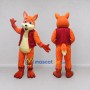 Custom Orange and Red Fox in Vest Mascot Costume Adult Full Body Suit for Themed Parties