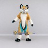 Custom Tan White and Turquoise Canine Character Mascot Costume Adult Full Body Suit for School Events Custom Tan White and Turquoise Canine Character Mascot Costume Adult Full Body Suit for School Events
