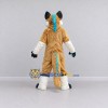 Custom Tan White and Turquoise Canine Character Mascot Costume Adult Full Body Suit for School Events Custom Tan White and Turquoise Canine Character Mascot Costume Adult Full Body Suit for School Events