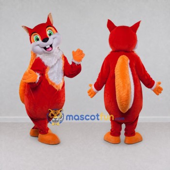 Custom Red Orange and White Fox Mascot Costume Adult Full Body Suit for School Events
